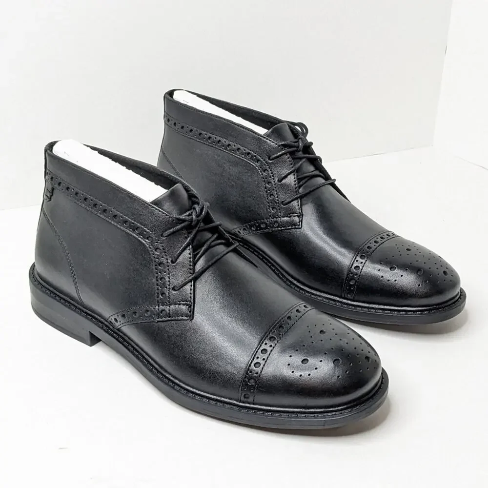Dunham Gavin-Dun Chukka Boots, Black Leather, Men's 8.5 M